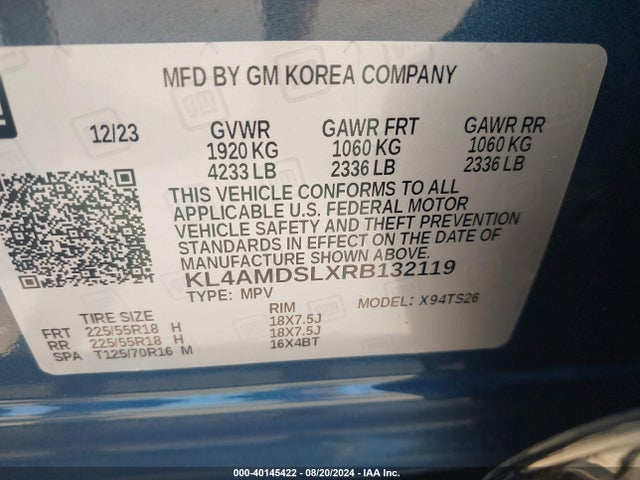 KL4AMDSLXRB132119 Buick Encore Gx Sport Touring Fwd