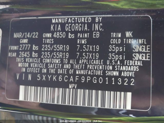 5XYK6CAF9PG011322 KIA Sportage X-line