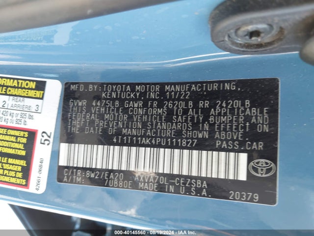 Toyota CAMRY SE 2023 4T1T11AK4PU111827 Image 9