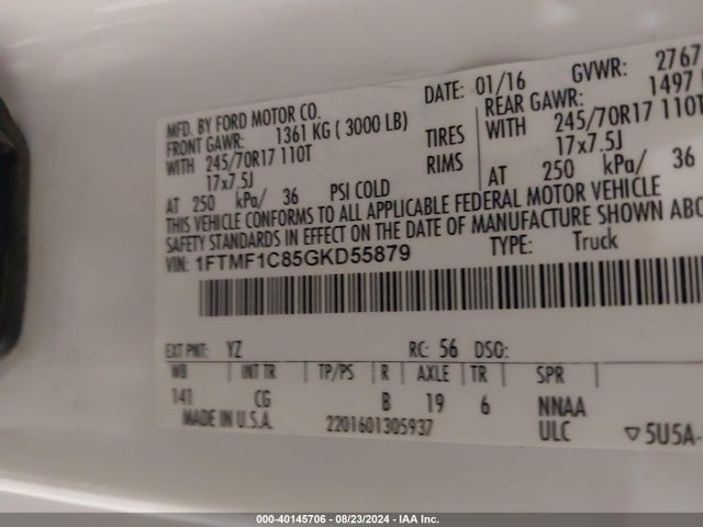 1FTMF1C85GKD55879 Ford F-150 Xl