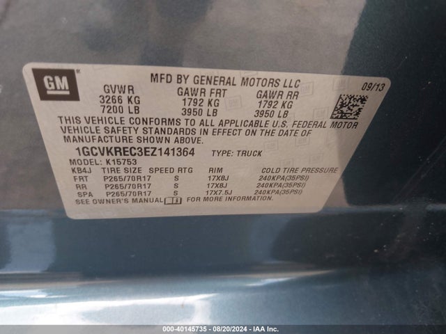 Chevrolet Silverado 1500 2lt 2014 1GCVKREC3EZ141364 Image 9