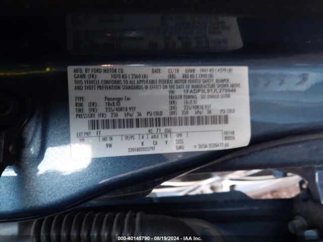 1FADP3L91JL270949 Ford FOCUS ST
