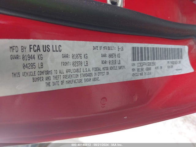 1C3CDFFA1GD819501 Dodge Dart Sxt Sport