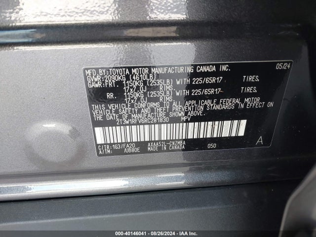 Toyota Rav4 Xle 2024 2T3W1RFV6RC281830 Image 9