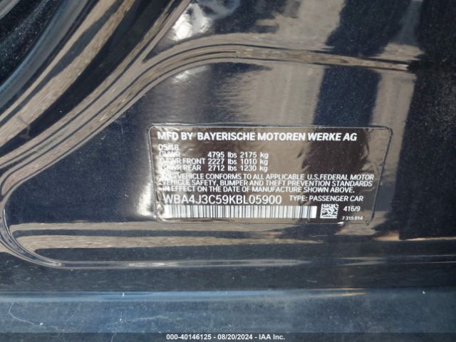2019 BMW 4 SERIES WBA4J3C59KBL05900 Photo 8