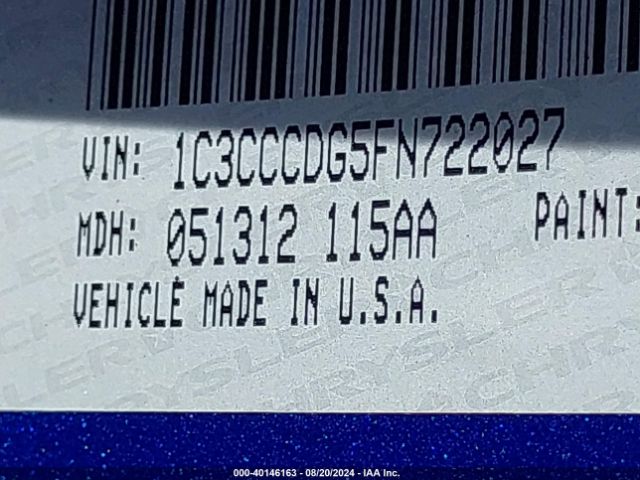 1C3CCCDG5FN722027 Chrysler 200 S