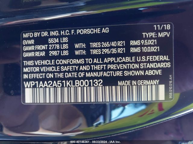 WP1AA2A51KLB00132 Porsche Macan
