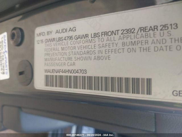 WAUENAF44HN004703 Audi A4 2.0t Premium