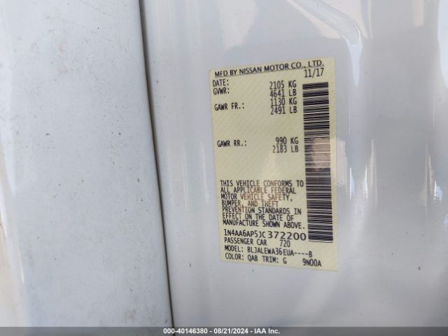 1N4AA6AP5JC372200 Nissan Maxima 3.5 Sl