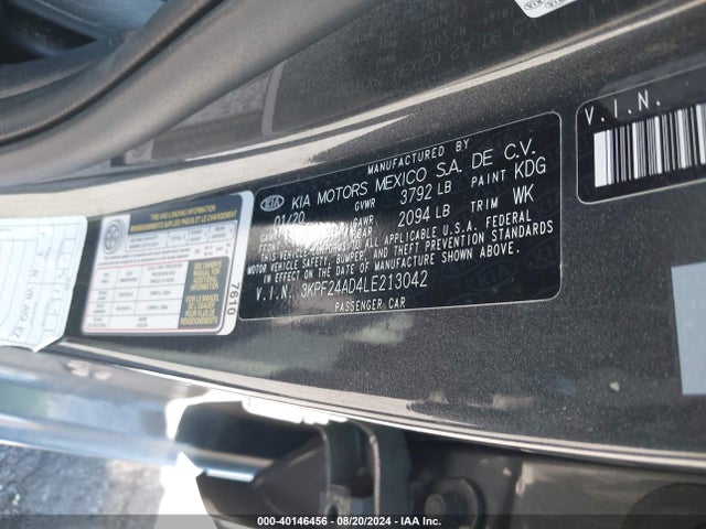 KIA Forte Lxs 2020 3KPF24AD4LE213042 Image 9