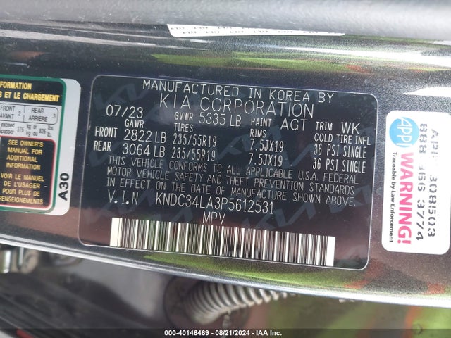 KIA Ev6 Wind 2023 KNDC34LA3P5612531 Image 9