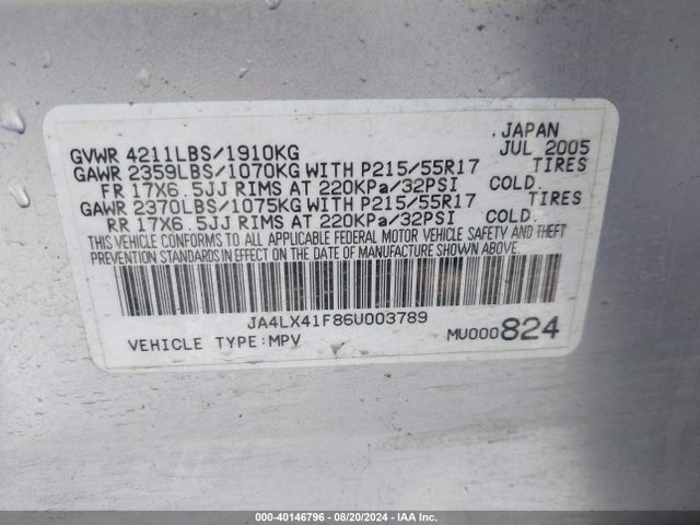 2006 MITSUBISHI OUTLANDER JA4LX41F86U003789 Photo 8