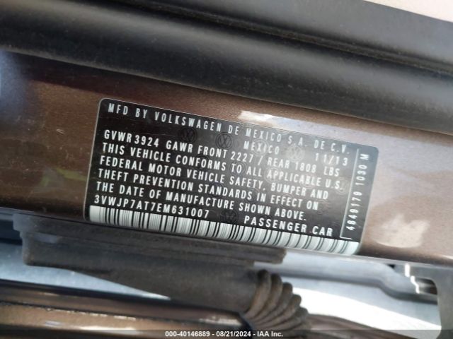 3VWJP7AT7EM631007 Volkswagen Beetle 2.5l