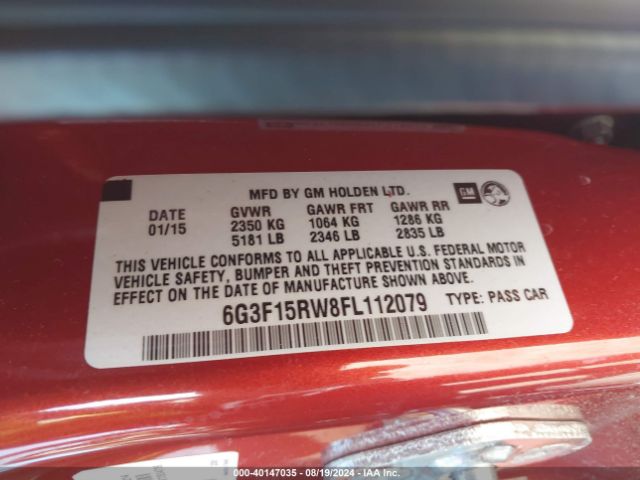 6G3F15RW8FL112079 Chevrolet SS