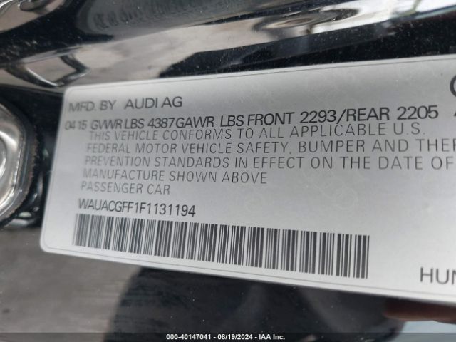 WAUACGFF1F1131194 Audi A3 1.8t Premium