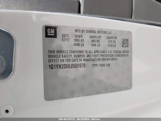 1G1YN2D68J5601670 Chevrolet Corvette Z06