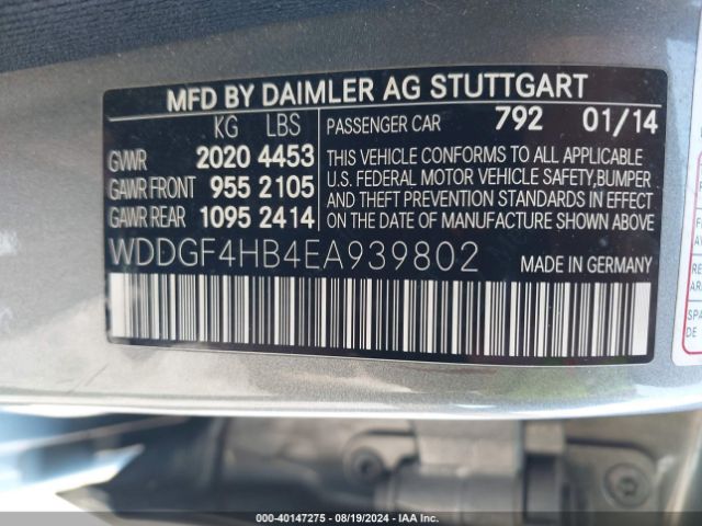 WDDGF4HB4EA939802 Mercedes-Benz C 250 Luxury/sport