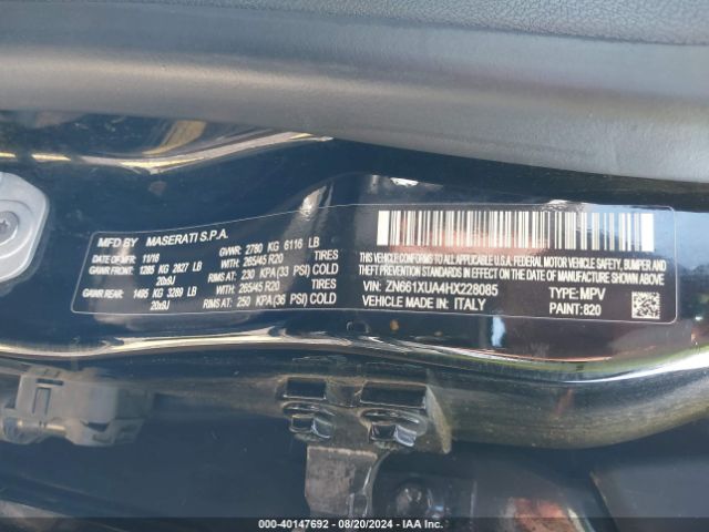 ZN661XUA4HX228085 Maserati Levante