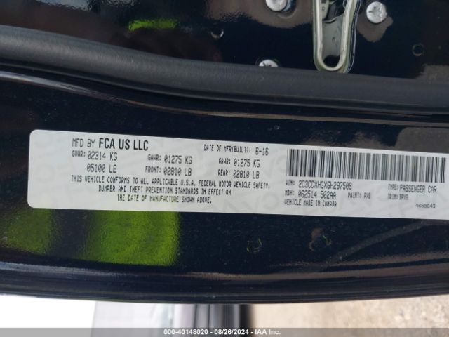 2C3CDXHGXGH297509 Dodge Charger Sxt