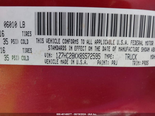 2008 MITSUBISHI RAIDER 1Z7HC28KX8S572595 Photo 8
