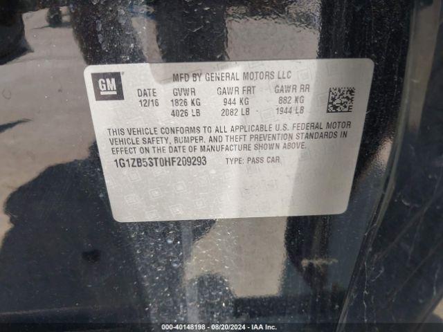 1G1ZB5ST0HF209293 Chevrolet MALIBU LS