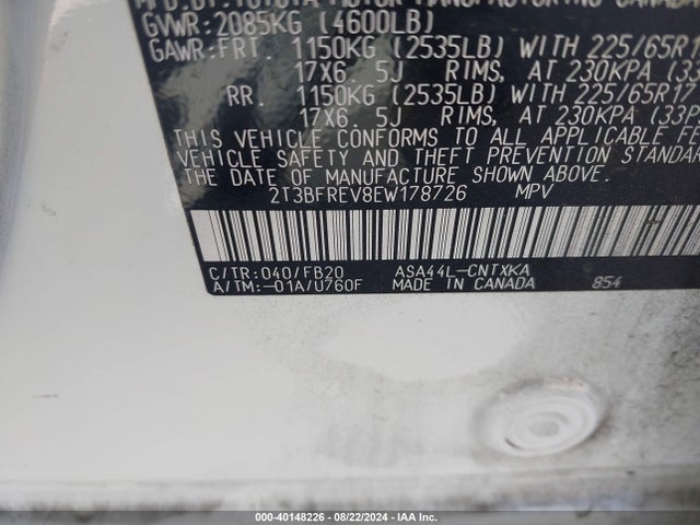 Toyota RAV4 LE 2014 2T3BFREV8EW178726 Image 9