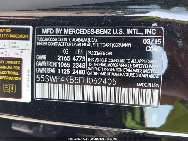 55SWF4KB5FU062405 Mercedes-Benz C 300 4matic/luxury 4matic/sport 4matic