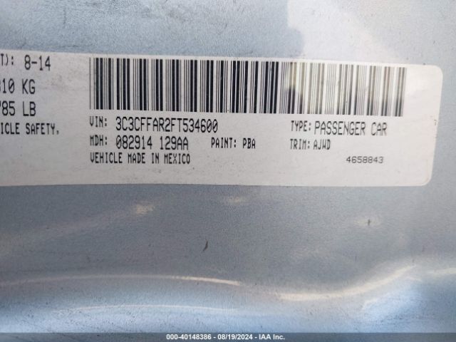 3C3CFFAR2FT534600 Fiat 500 POP