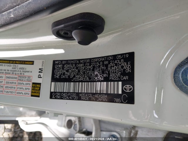 Toyota COROLLA SE 2020 JTDS4RCE8LJ025784 Image 9