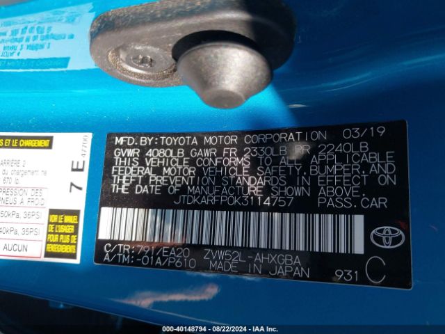 JTDKARFP0K3114757 Toyota Prius Prime Premium