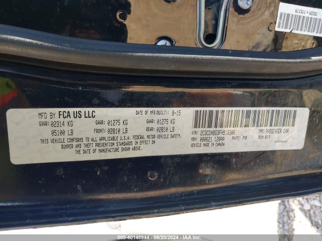 2C3CDXBG3FH918306 Dodge Charger