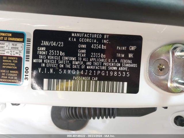 KIA K5 LXS 2023 5XXG14J21PG198535 Image 9