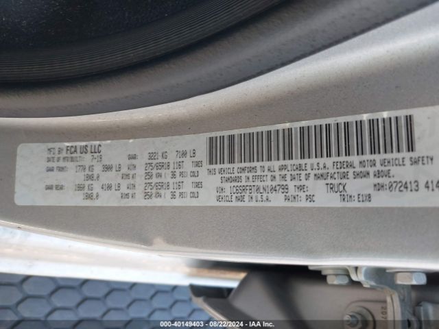 2020 RAM 1500 1C6SRFBT0LN104799 Photo 8
