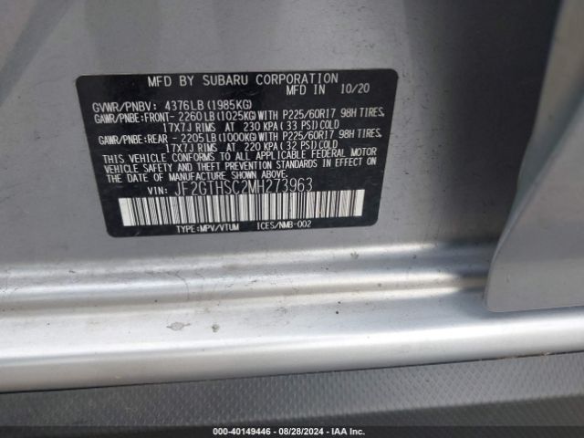 JF2GTHSC2MH273963 Subaru Crosstrek Sport
