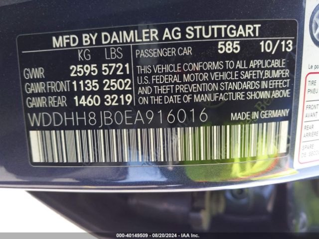 WDDHH8JB0EA916016 Mercedes-Benz E 350 4matic
