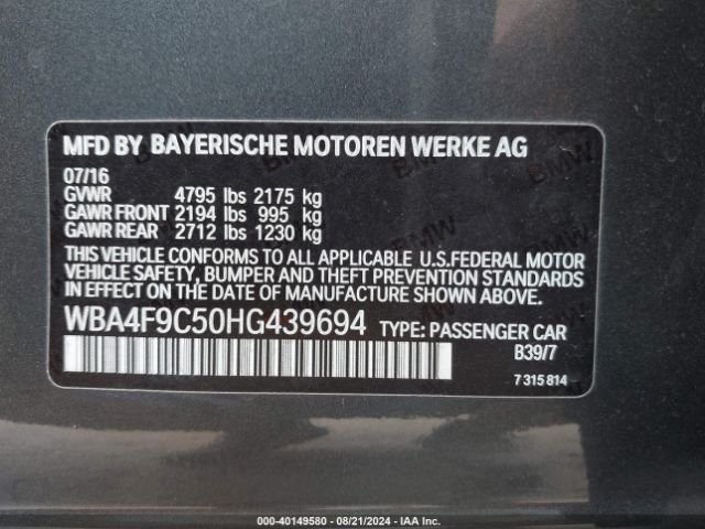 WBA4F9C50HG439694 BMW 430i Gran Coupe Xdrive