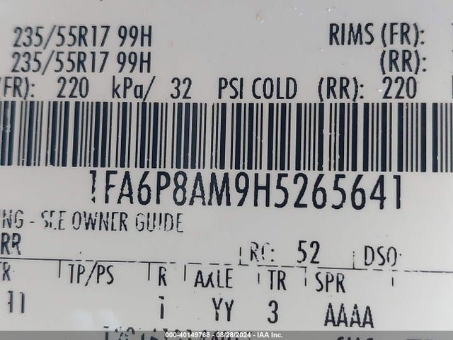 Ford Mustang V6 2017 1FA6P8AM9H5265641 Image 9