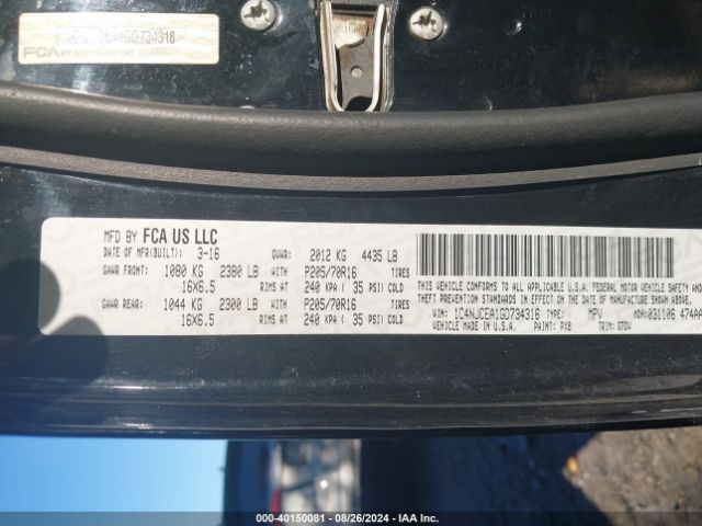 1C4NJCEA1GD734316 Jeep Compass Latitude