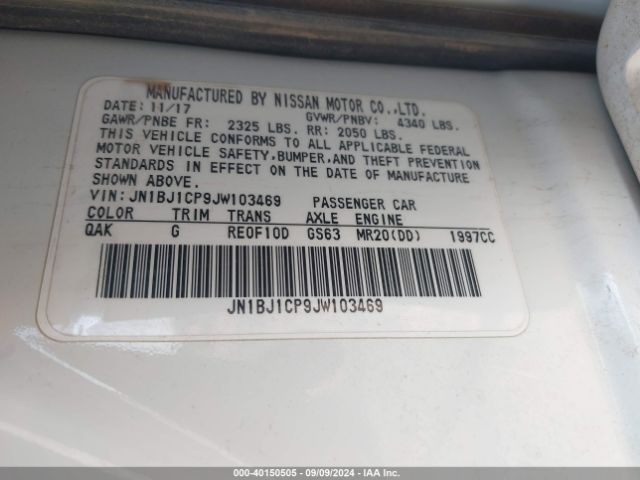 JN1BJ1CP9JW103469 Nissan Rogue Sport S