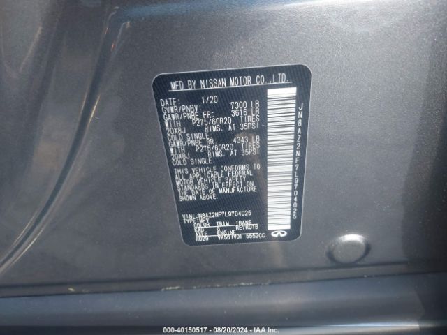 JN8AZ2NF7L9704025 Infiniti QX80 LUXE