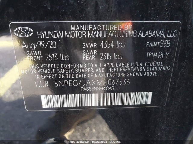 Hyundai SONATA SE 2021 5NPEG4JAXMH067536 Image 9