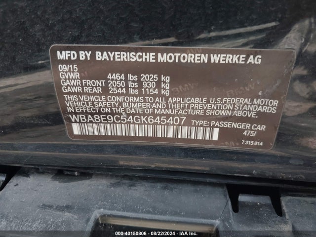 WBA8E9C54GK645407 BMW 328I
