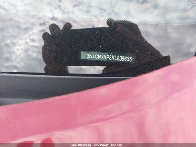 3N1CN7AP3KL839636 Nissan Versa 1.6 S+