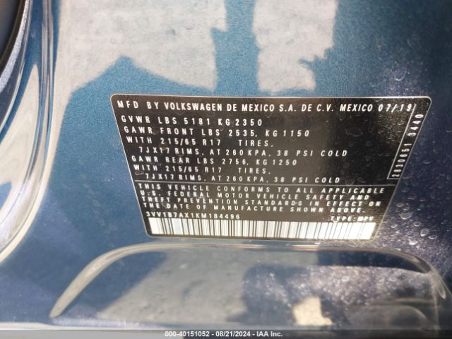 3VV1B7AX1KM184496 Volkswagen Tiguan 2.0t S