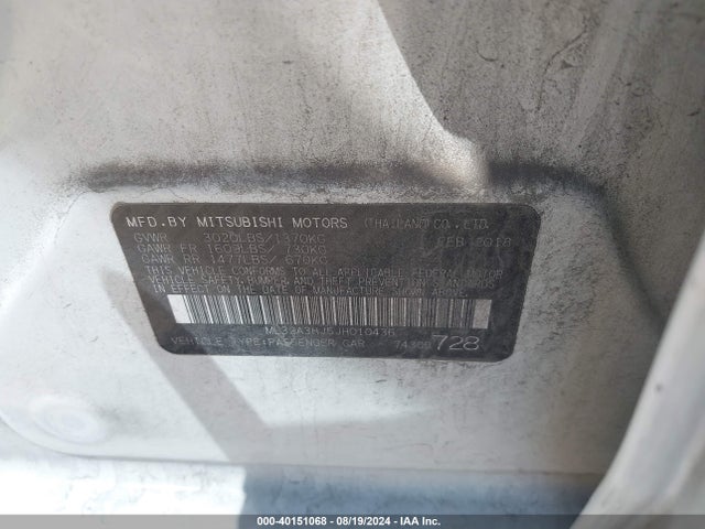 2018 MITSUBISHI MIRAGE ML32A3HJ5JH010436 Photo 8