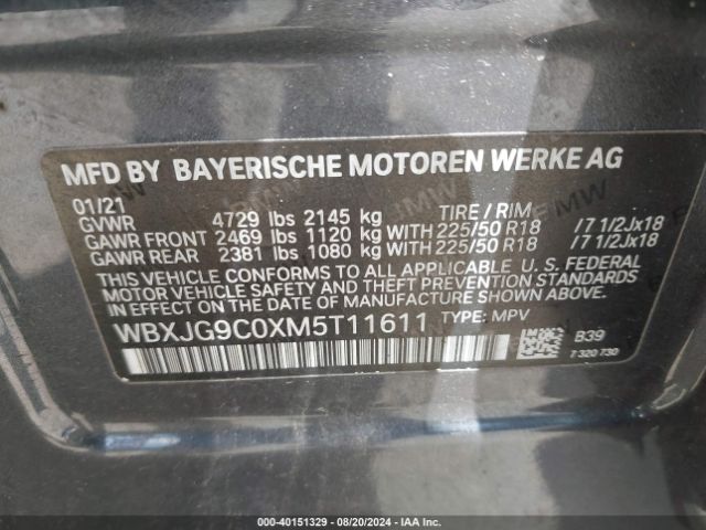 WBXJG9C0XM5T11611 BMW X1 Xdrive28i