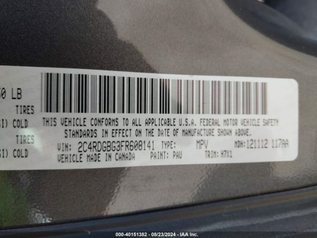 2C4RDGBG3FR608141 Dodge Grand Caravan Se