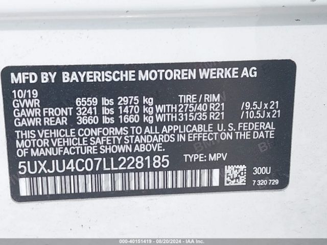 5UXJU4C07LL228185 BMW X5 M50i
