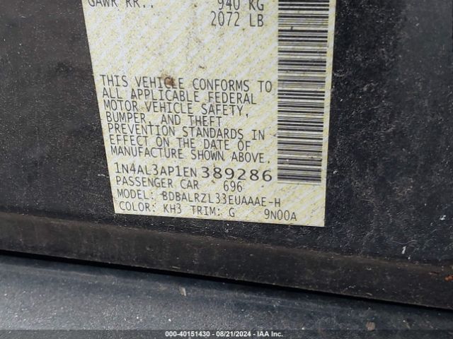 1N4AL3AP1EN389286 Nissan Altima 2.5 S