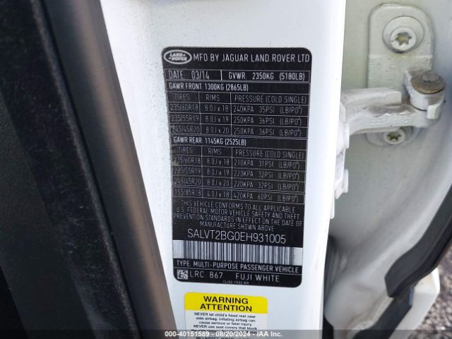 SALVT2BG0EH931005 Land Rover Range Rover Evoque Dynamic